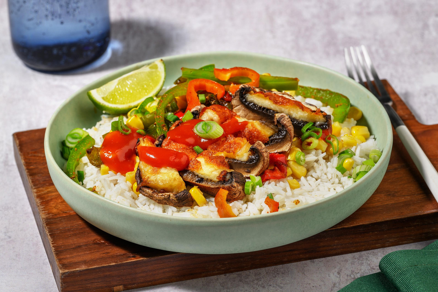 Fajita Bowl mit Portobello und extra Rindersteak