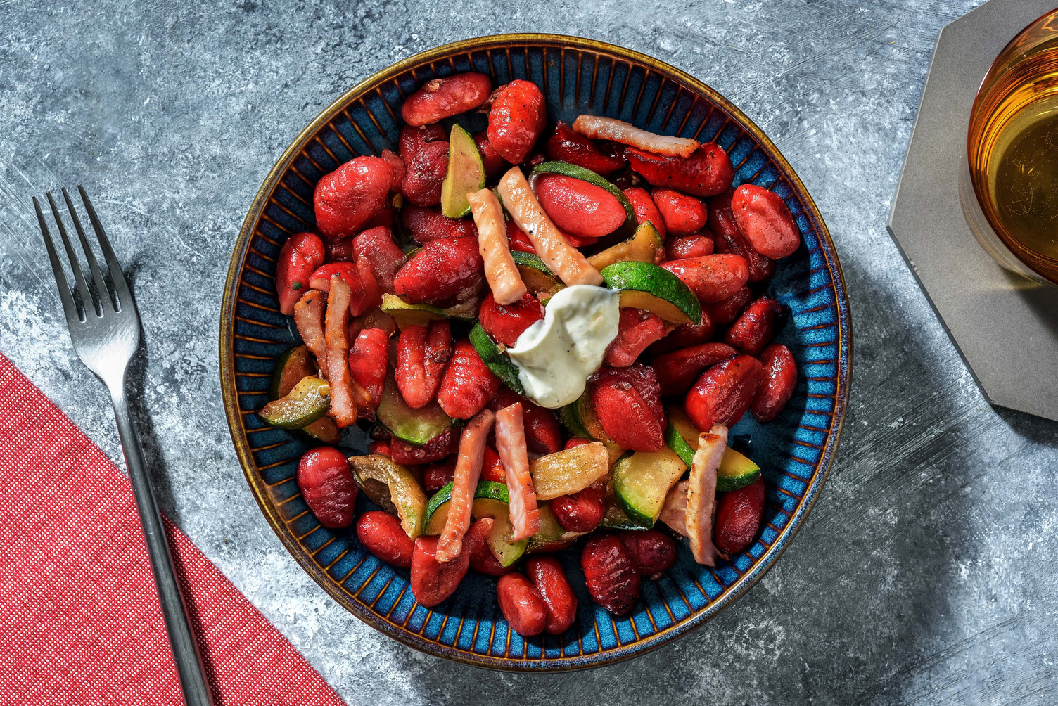 Herzgnocchi mit Schweinelachs