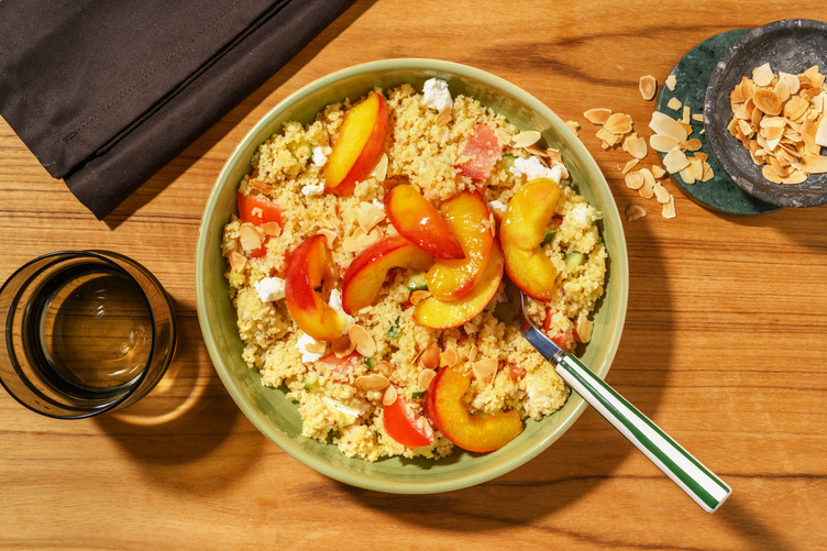Warm Nectarine and Couscous Salad with Falafel