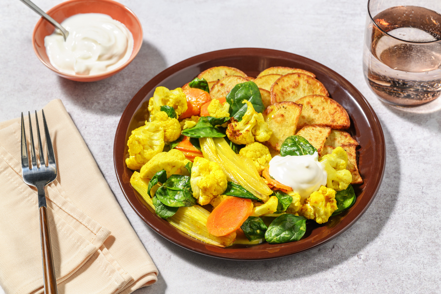 Pikanter Blumenkohl in Dalsoße