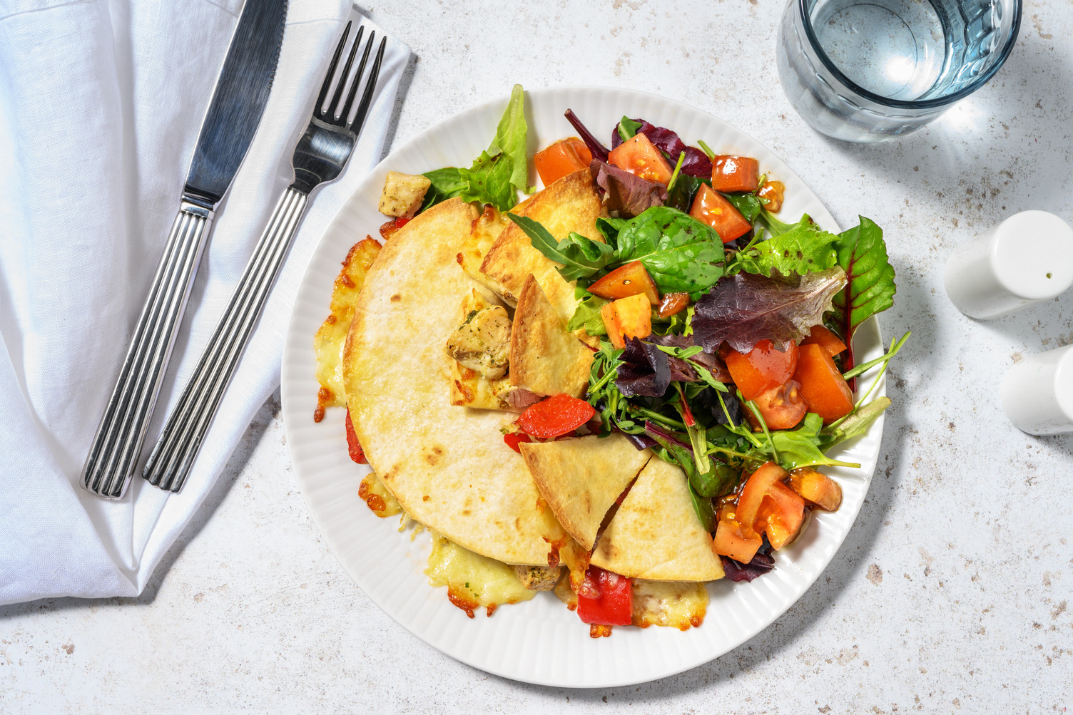 Pesto Chicken Quesadillas