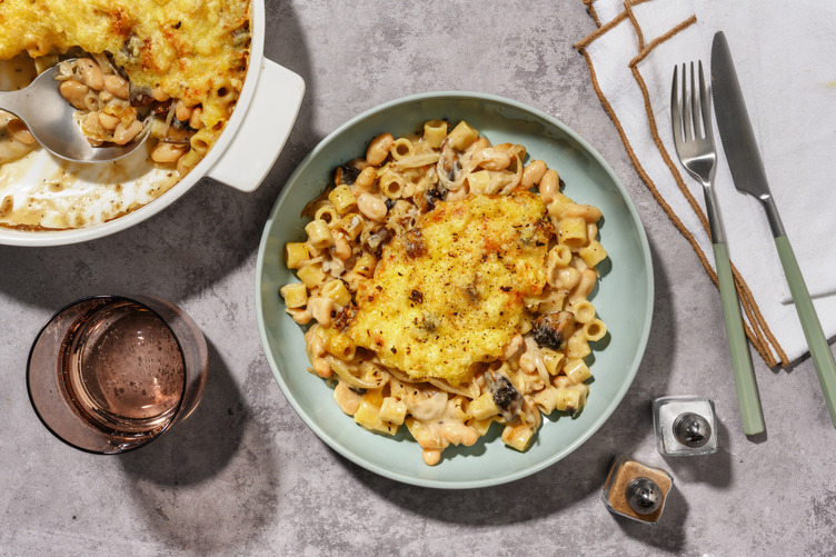 Cheesy Truffle Mushroom and Butter Bean Bake