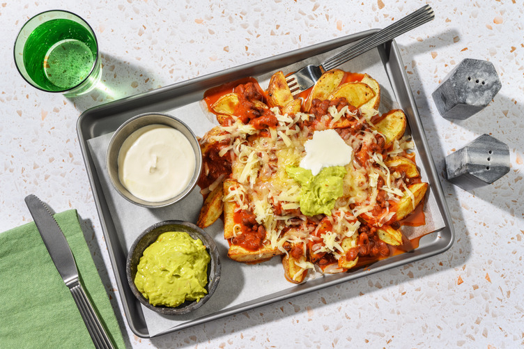 Mexican Bean Loaded Wedges with Irish Bacon