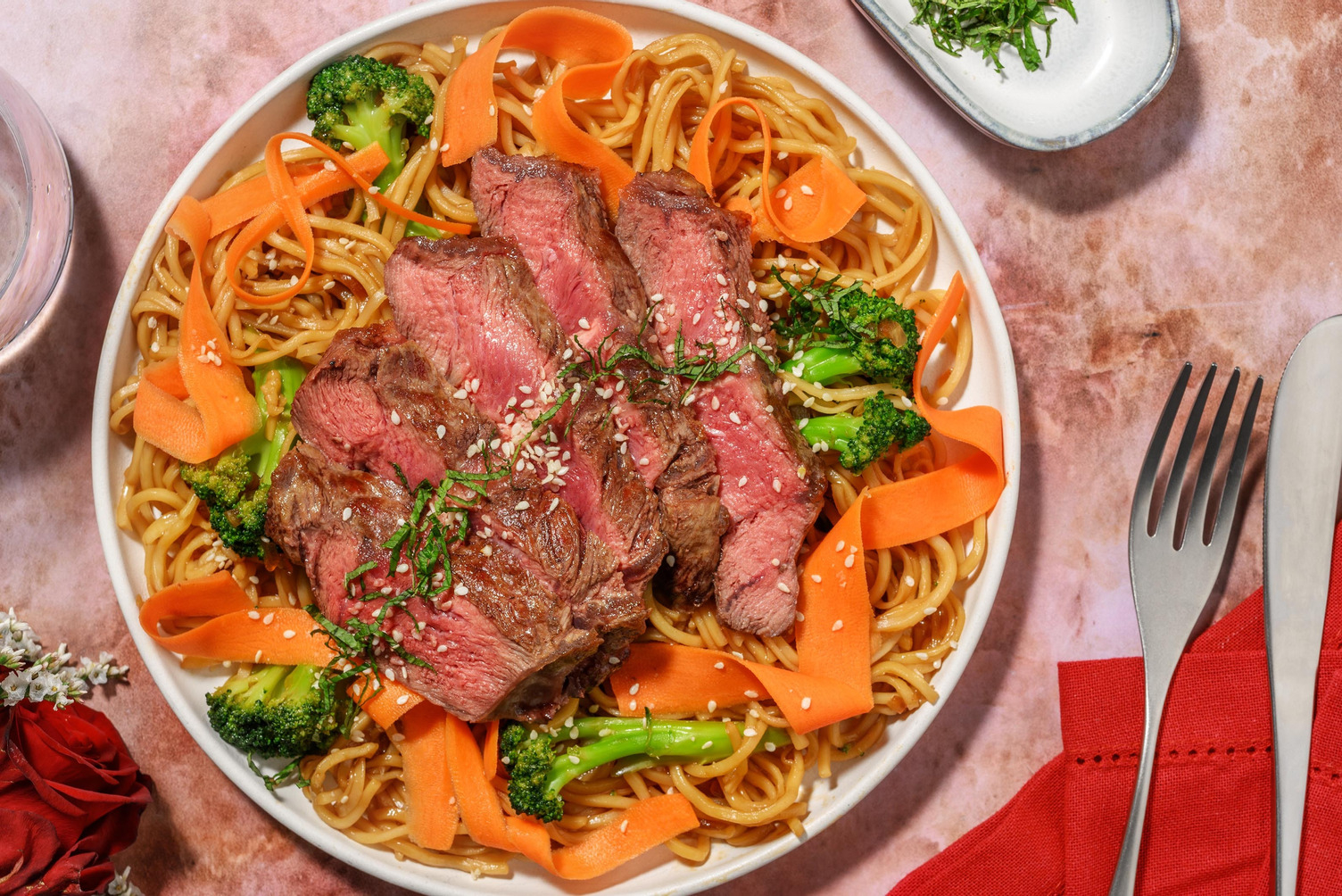 Steak et nouilles à la vietnamienne