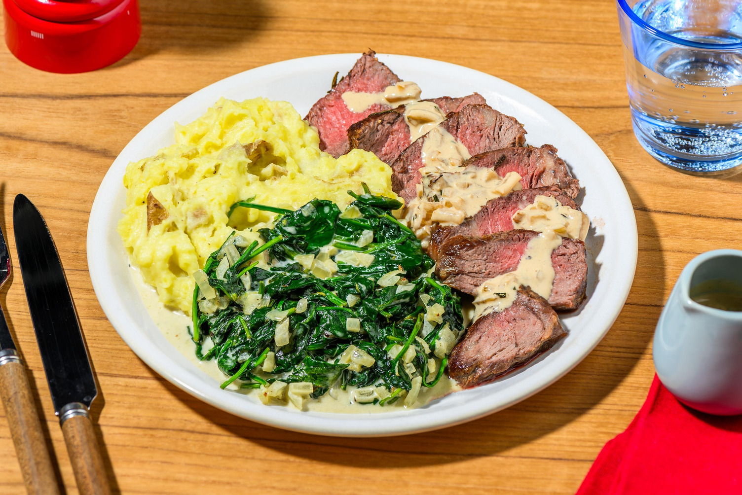 Steak et purée de pommes de terre