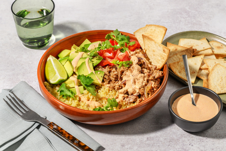 Tex-mex Style Pork Mince Bulgur bowl