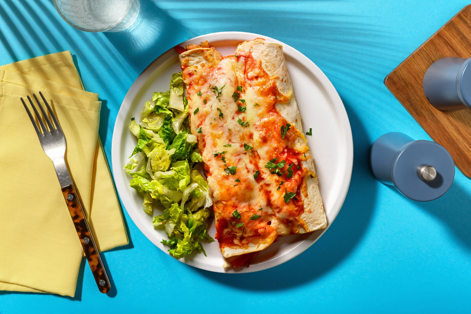 Enchiladas complètes poulet, poivron & cheddar