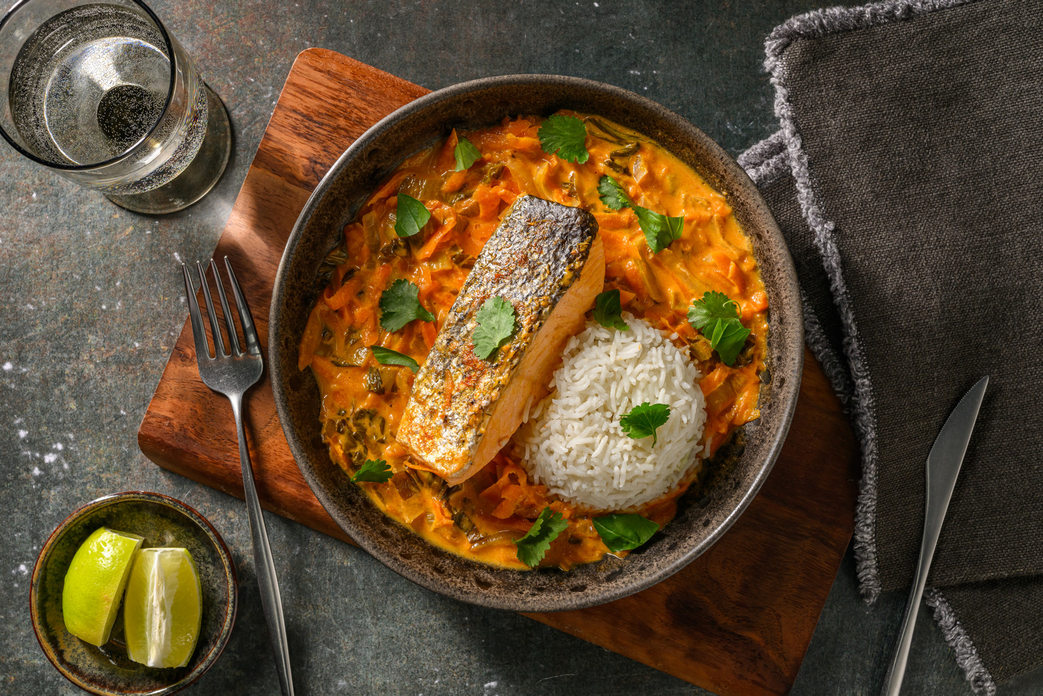 Chu Chi : curry-coco de saumon à la thaï