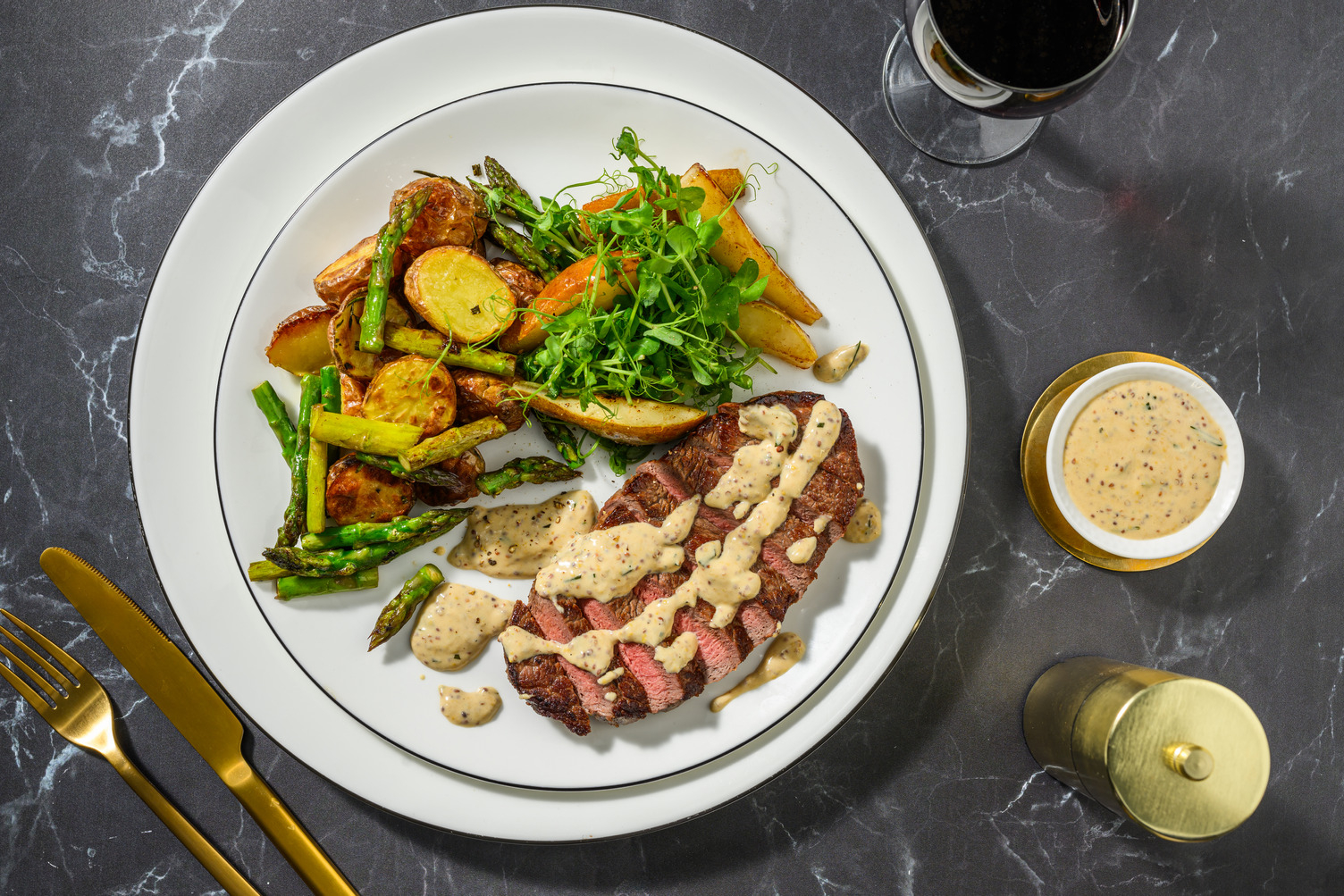 Venison Steak and Creamy Mustard Sauce