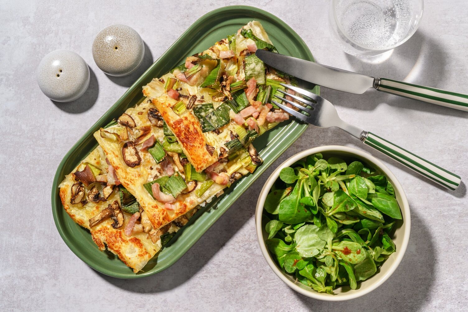 Pilz-Tarte mit Speck und Lauch