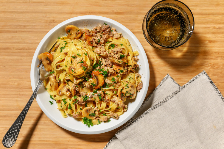 Lean Beef Stroganoff Style Tagliatelle