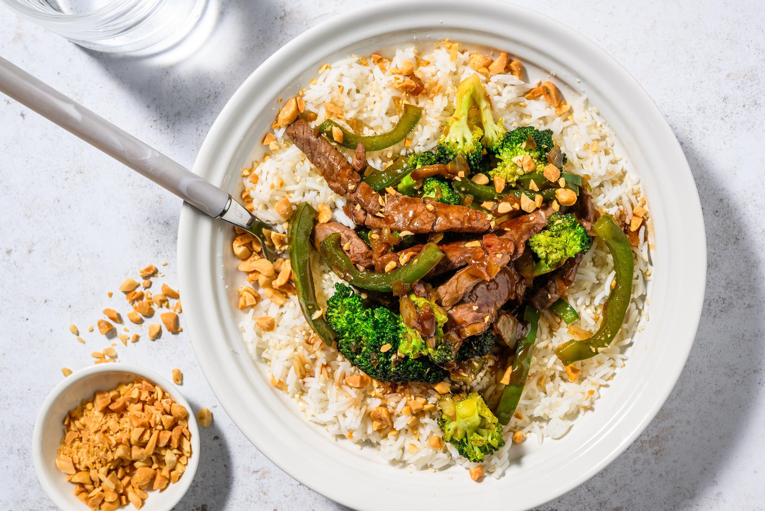 Hoisin biefstukreepjes met groene groenten