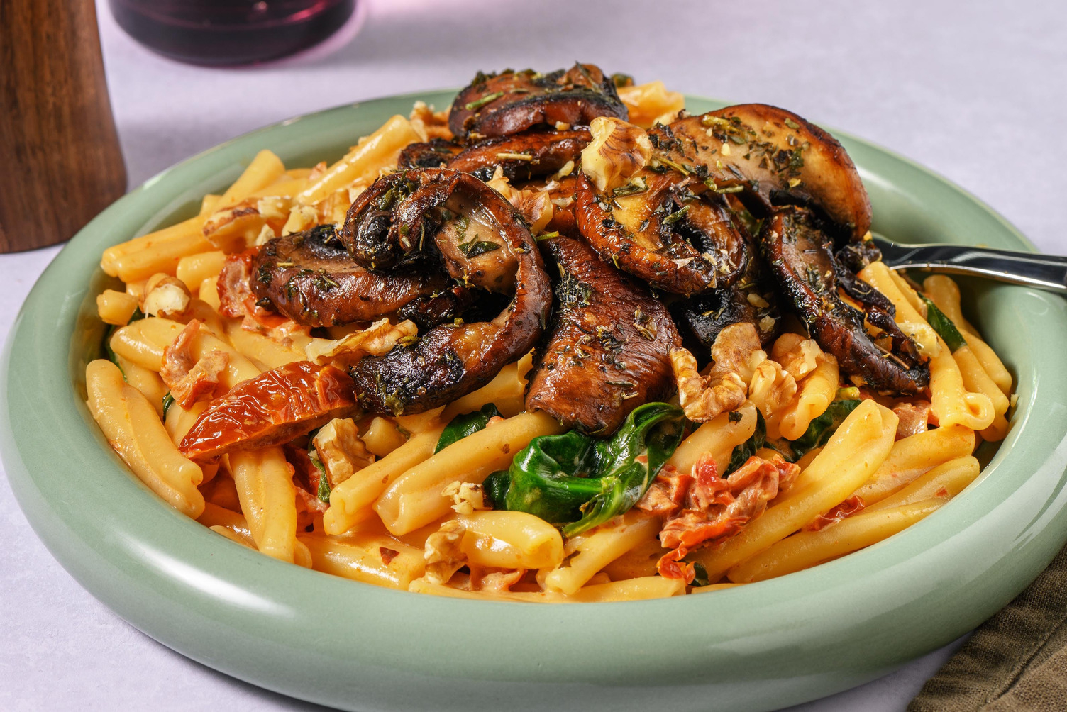 Romige casarecce met portobello