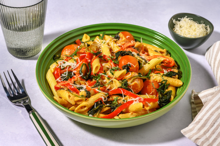 Penne crémeuses aux épinards, Parmigiano Reggiano