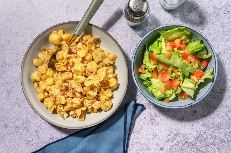 Truffled Bacon with Spinach and Mushroom Fiorelli with Irish Chicken
