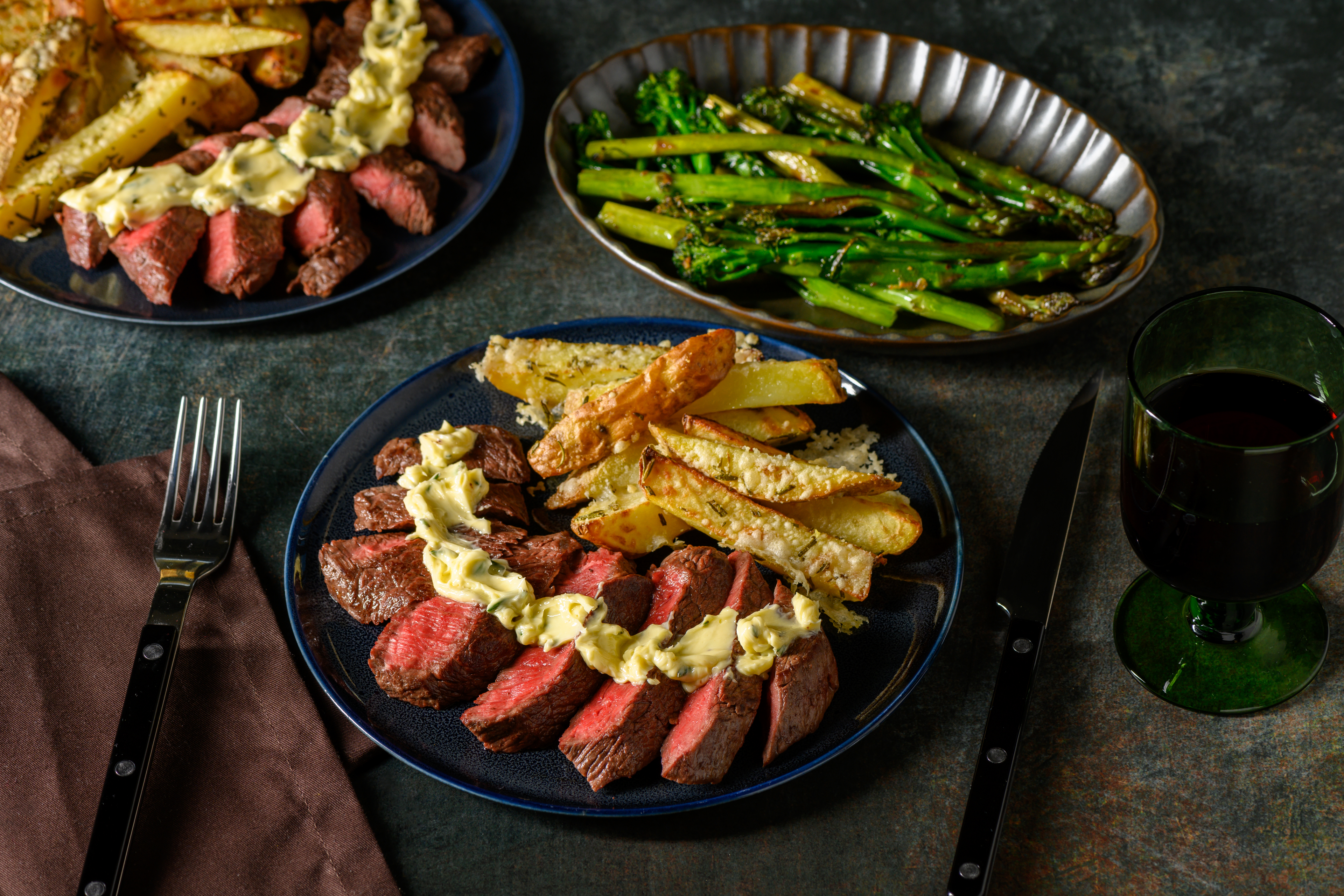 21 Day Aged Rump Steak and Cheesy Rosemary Chips