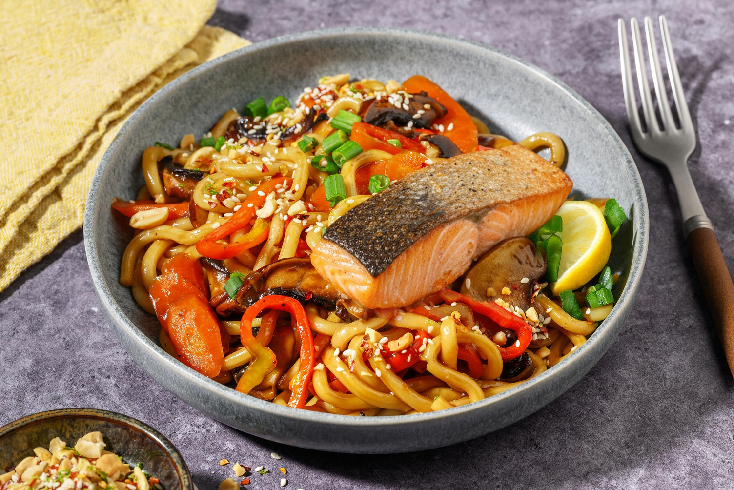 Chilinudeln mit Pulled Portobello