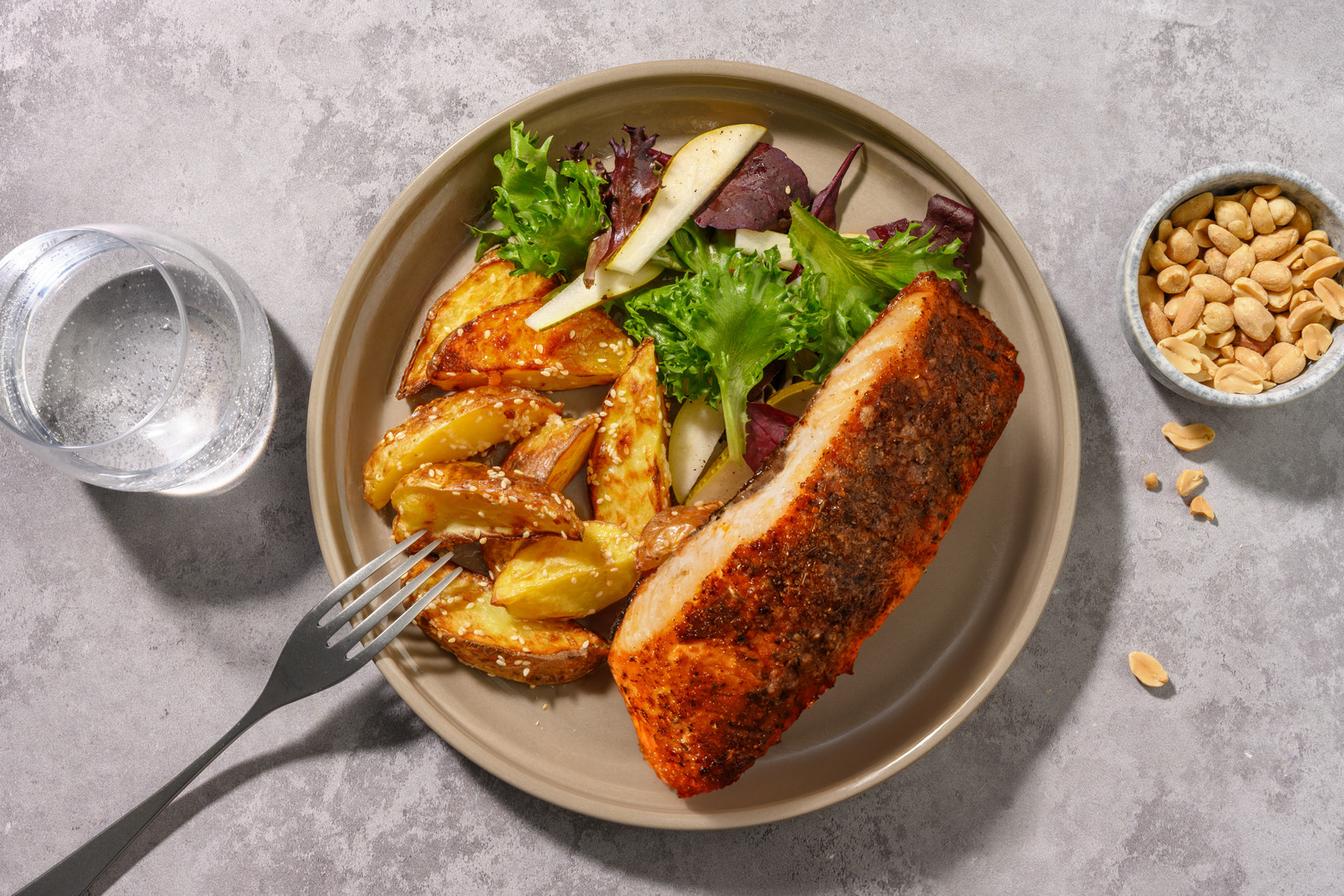 Indonesian Style Salmon Satay Traybake