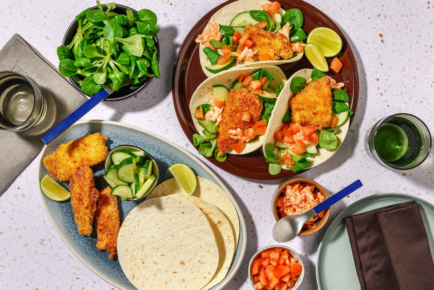 Taco's met krokante vis