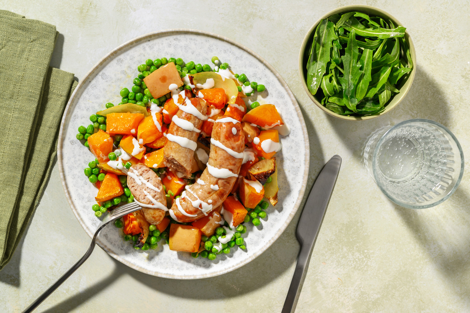 Oven Baked Sausage and Butternut Hash