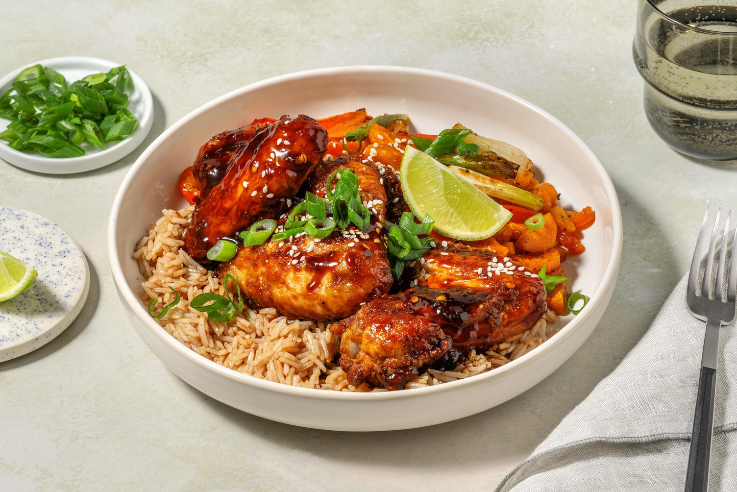 Sticky teriyaki kippenvleugels