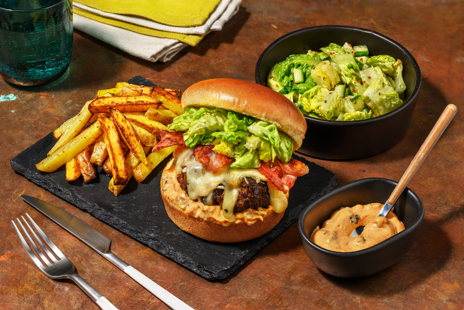 XL Bacon Cheeseburger and Handcut Chips