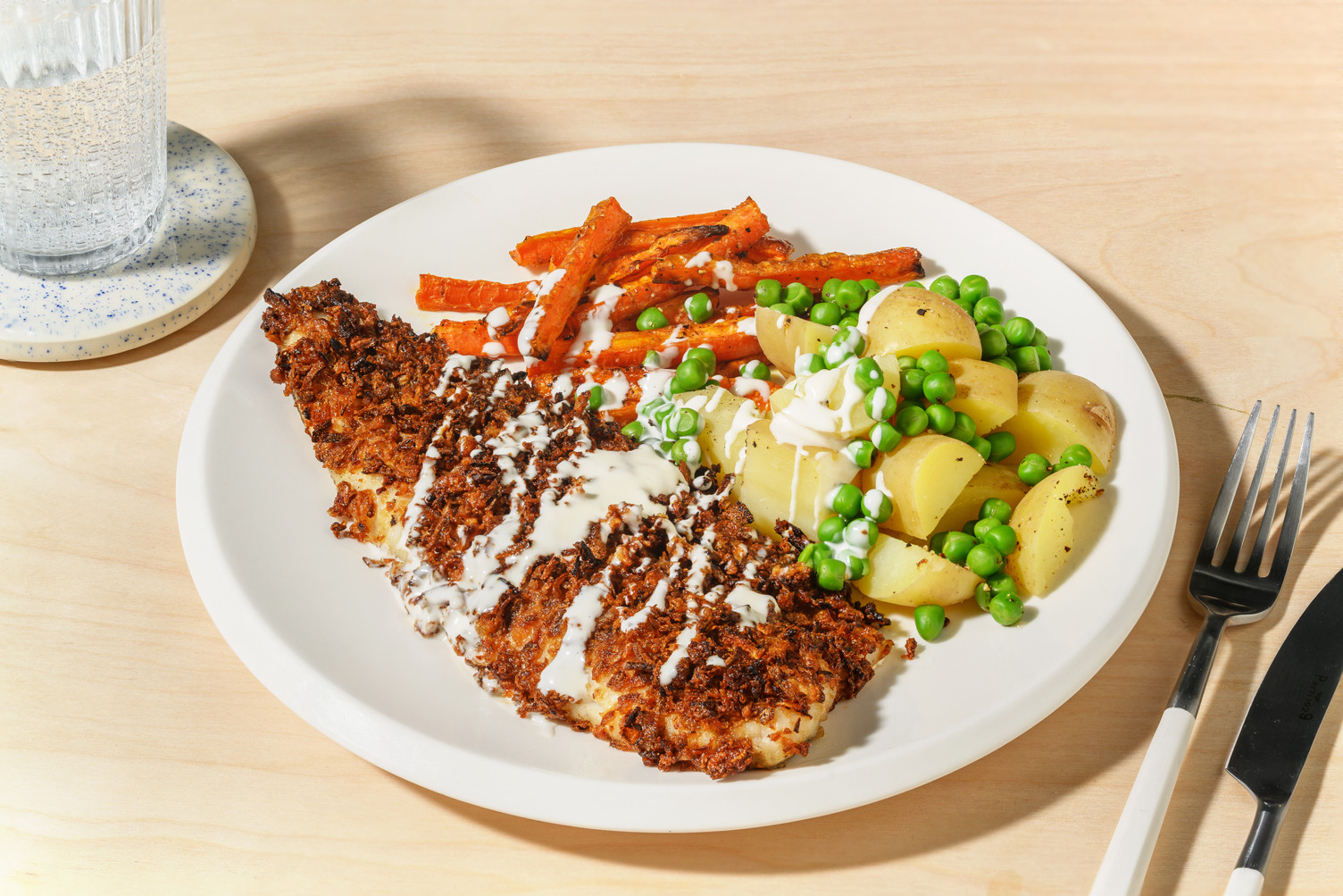 Crispy Onion Salmon and Tender Carrots