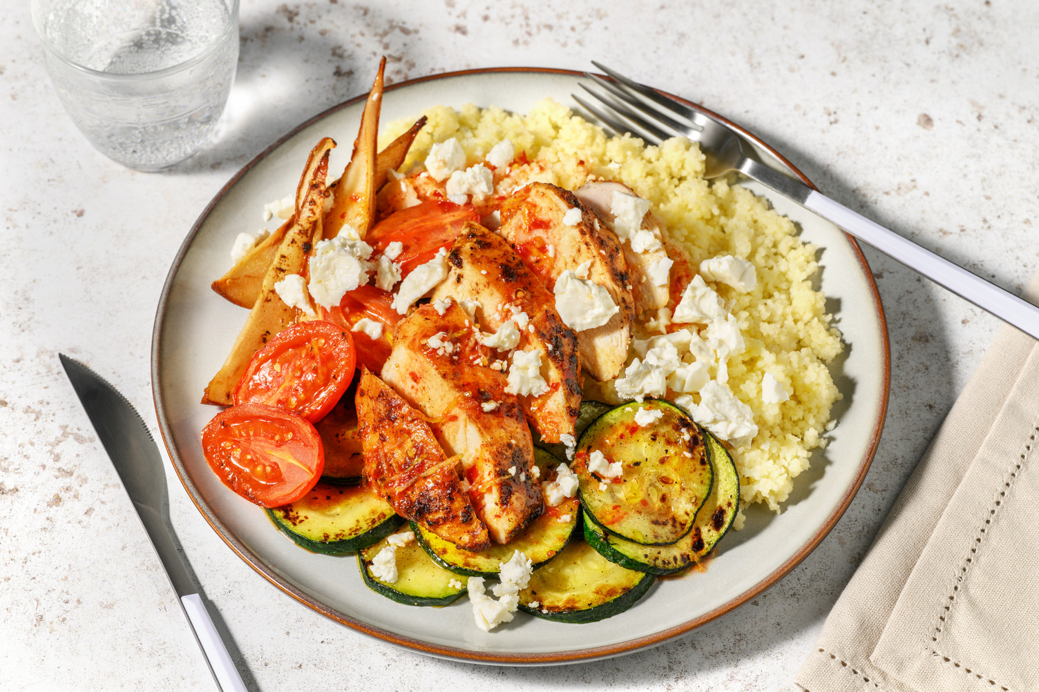 Chermoula Chicken, Pear and Tomato Traybake