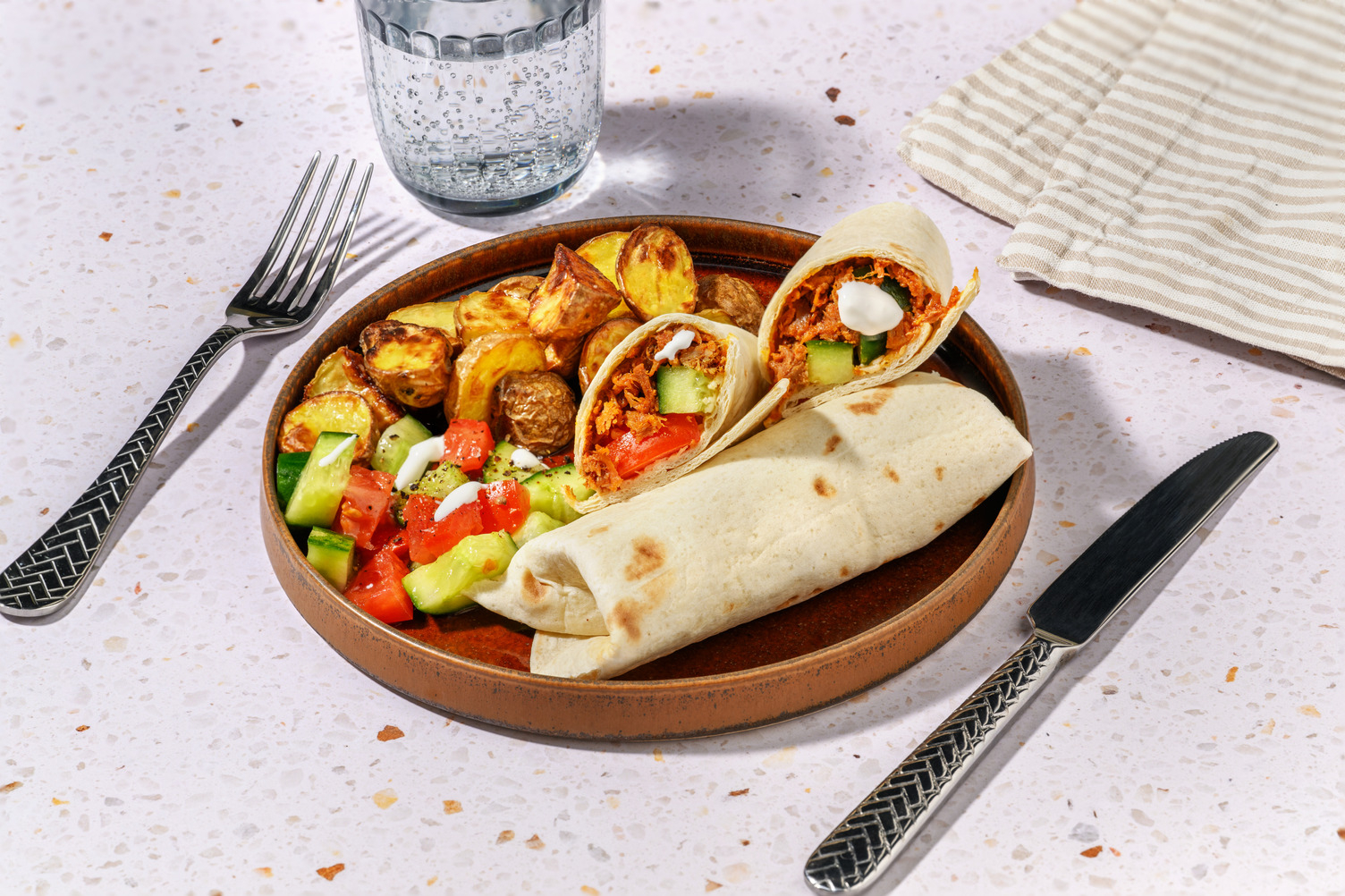 Harissa Spiced Pulled Pork Wraps