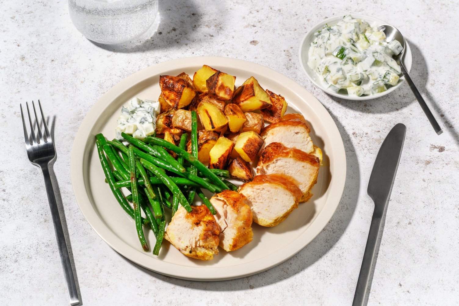 Curried Chicken Breast and Roast Potatoes