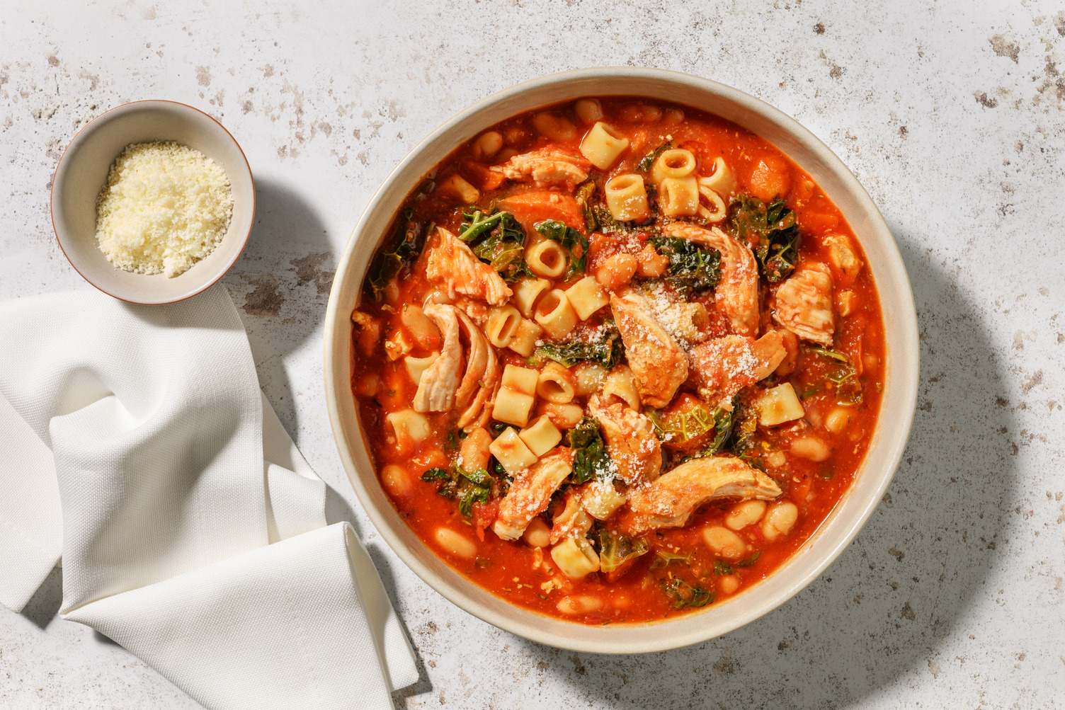 Pulled Chicken Minestrone Soup