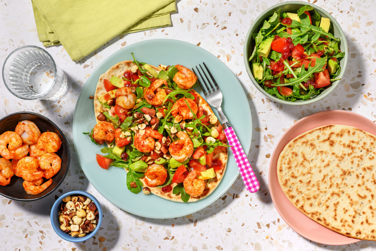 Paprika Prawn Loaded Naan with Irish Chicken