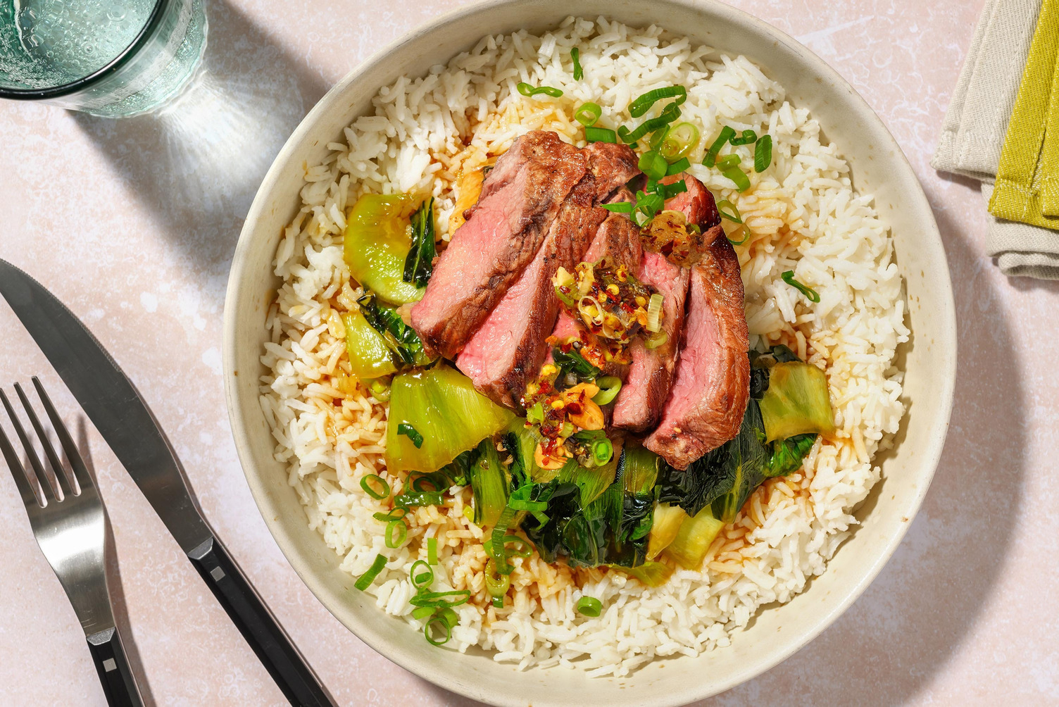 Bio-Hüftsteak in süß-scharfer Ingwer-Soße