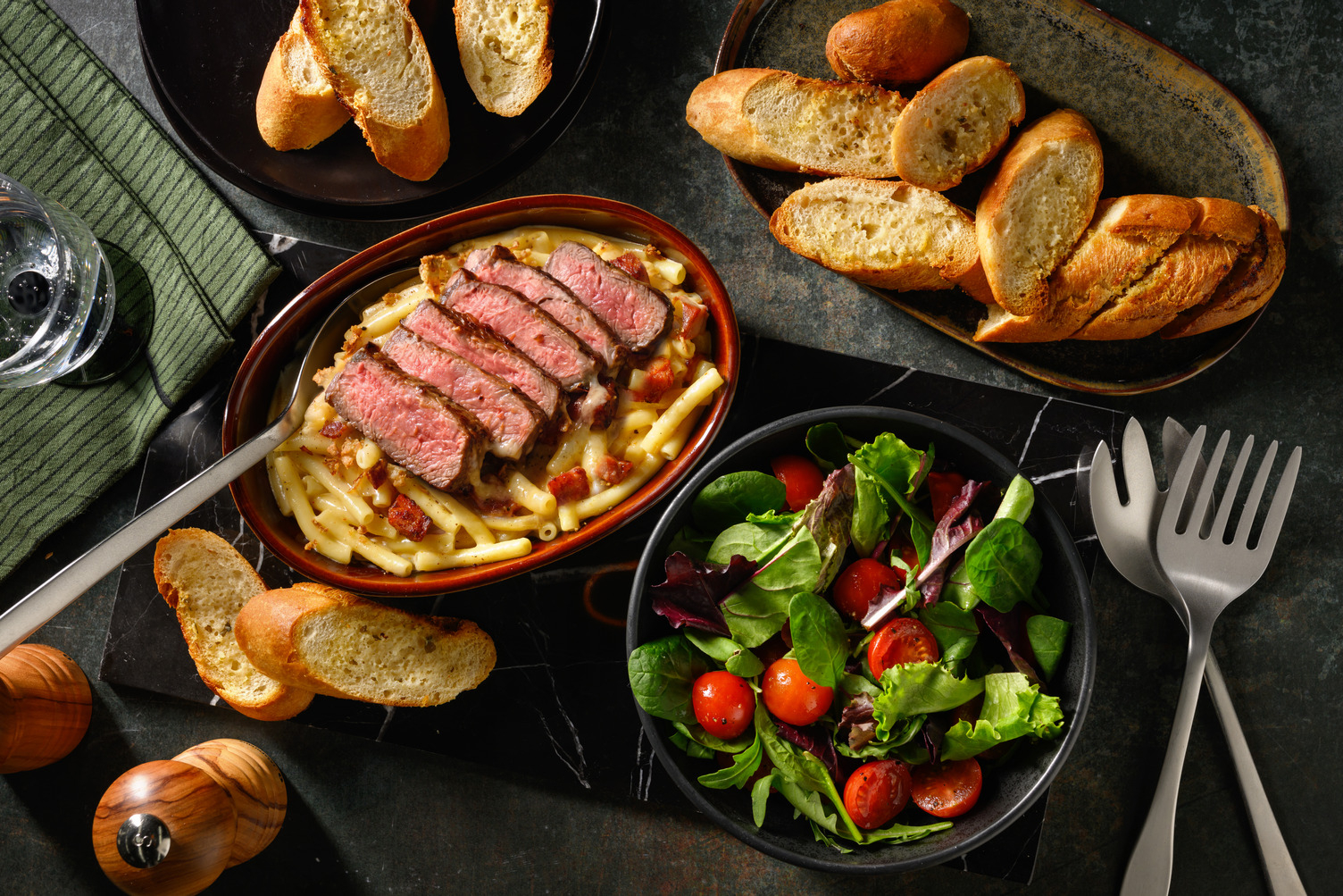 Sirloin Steak and Triple Cheese Chorizo Mac & Cheese