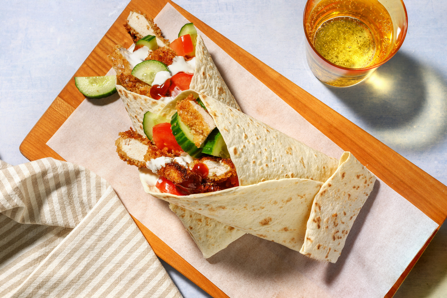 BBQ Crumbed Chicken Wrap