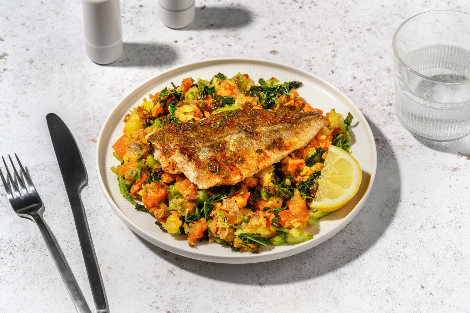 Cajun Spiced Cod and Chive Dressing