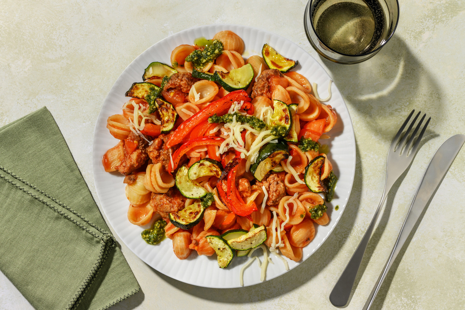 Orecchiette & boulettes de viande épicées kefta