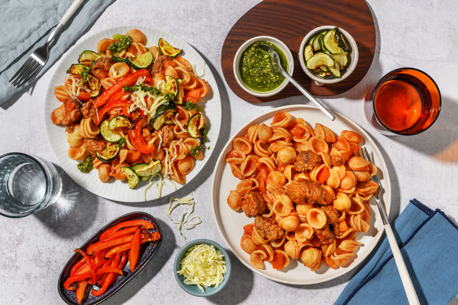 Orecchiette aux boulettes de poulet