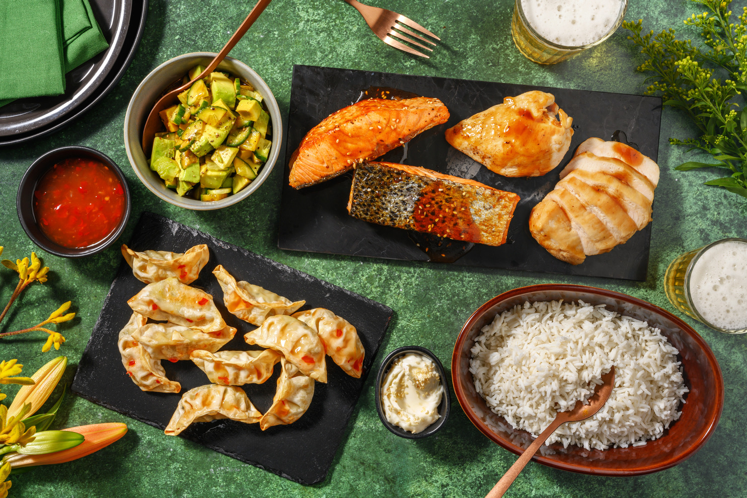 Sticky Salmon and Teriyaki Chicken Izakaya Style Feast