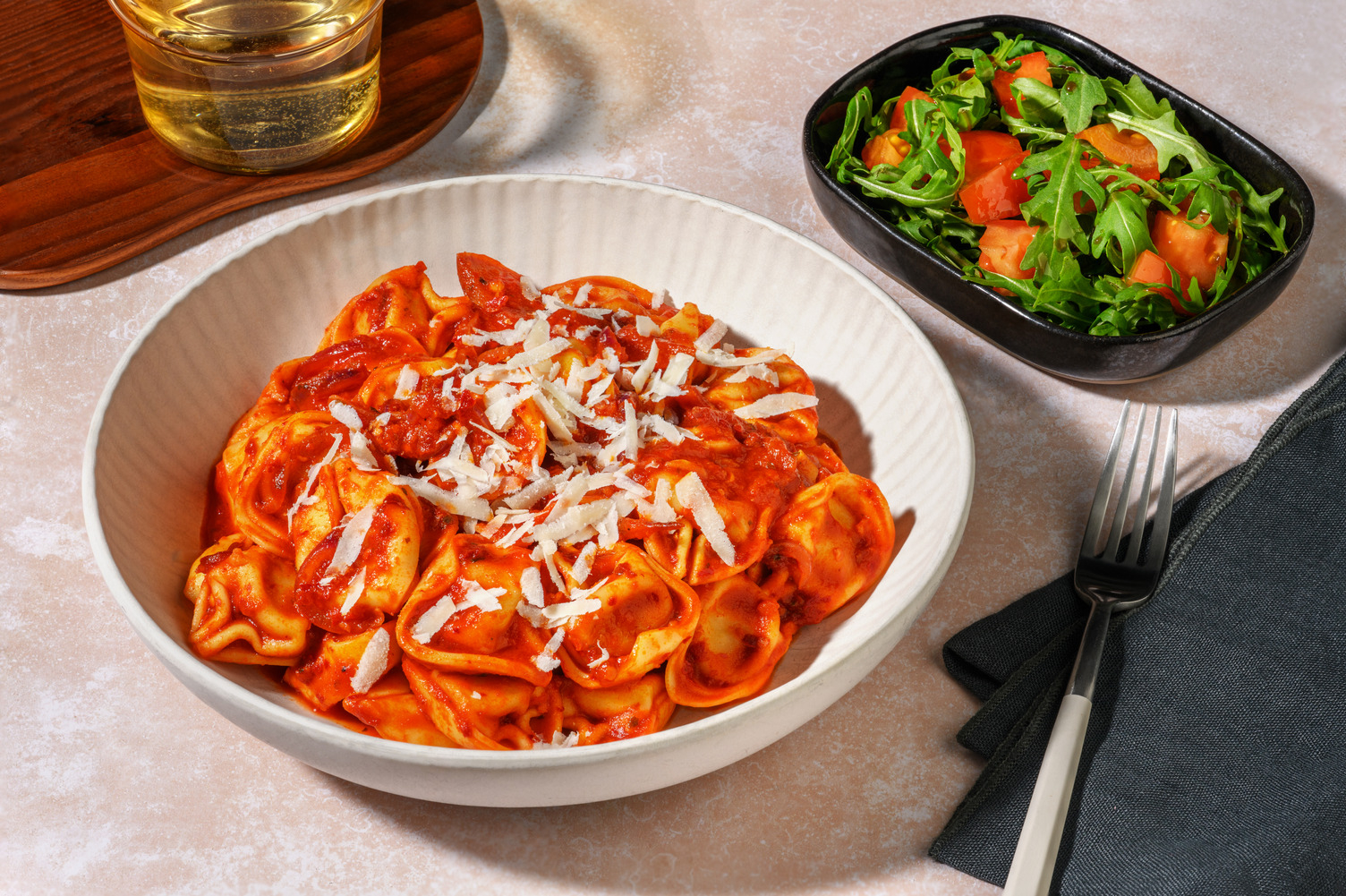 Ham Tortelloni in Spicy Pomodoro Sauce