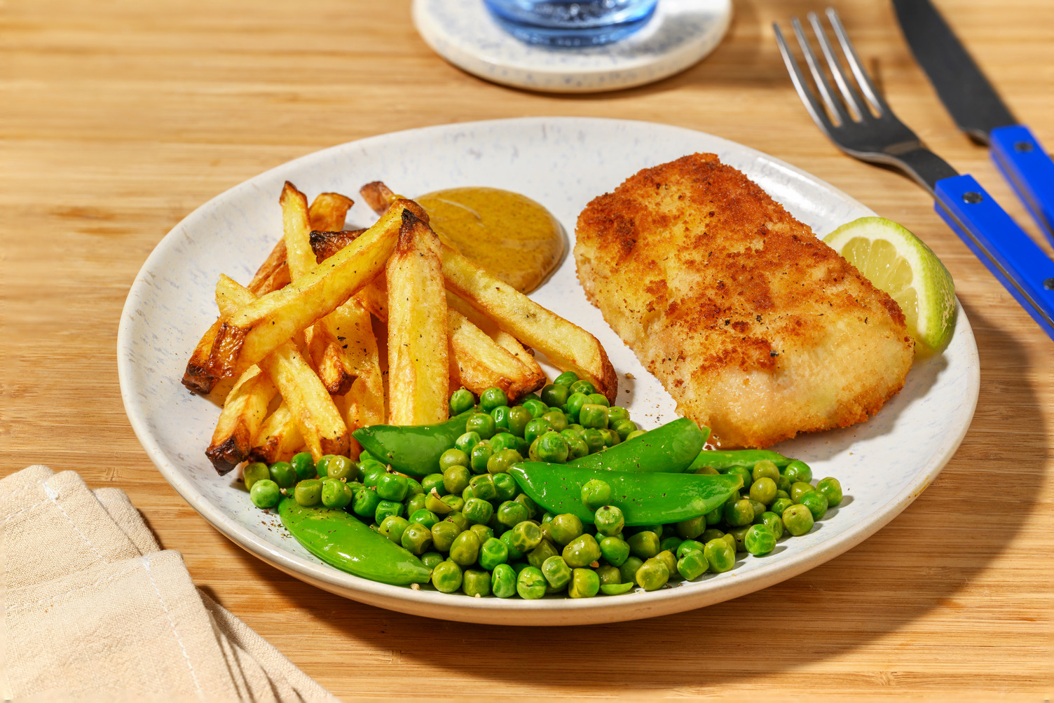 Haddock, Chips and Chip Shop Style Curry Mayo