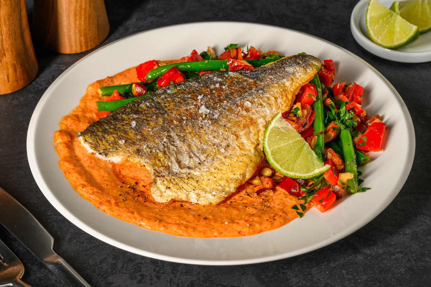 Doradenfilet mit cremiger Paprikasoße