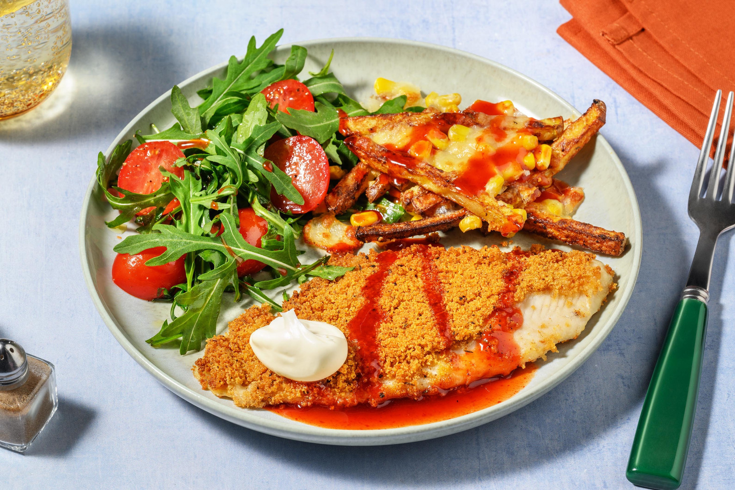 Southern American 'Fish Fry' Style Breaded Sea Bass