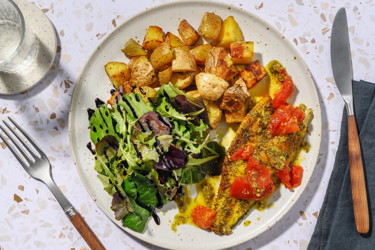 Oven-Baked Cod and Warm Tomato Salsa