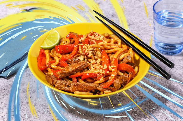 Energetic Beef Stir-fry inspired by Mega Lucario