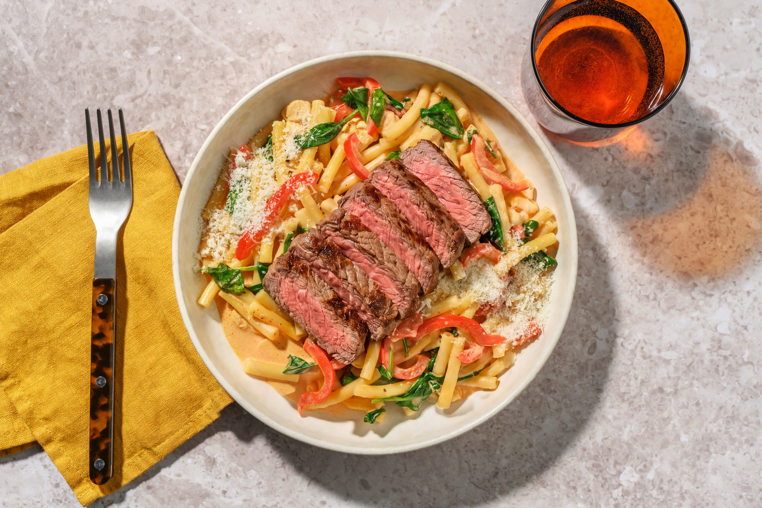Speedy Rump Steak and Spicy Cajun Macaroni