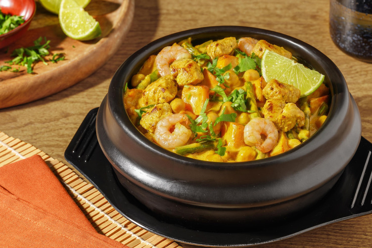 Kambodschanisches Kürbis-Curry & extra Garnelen