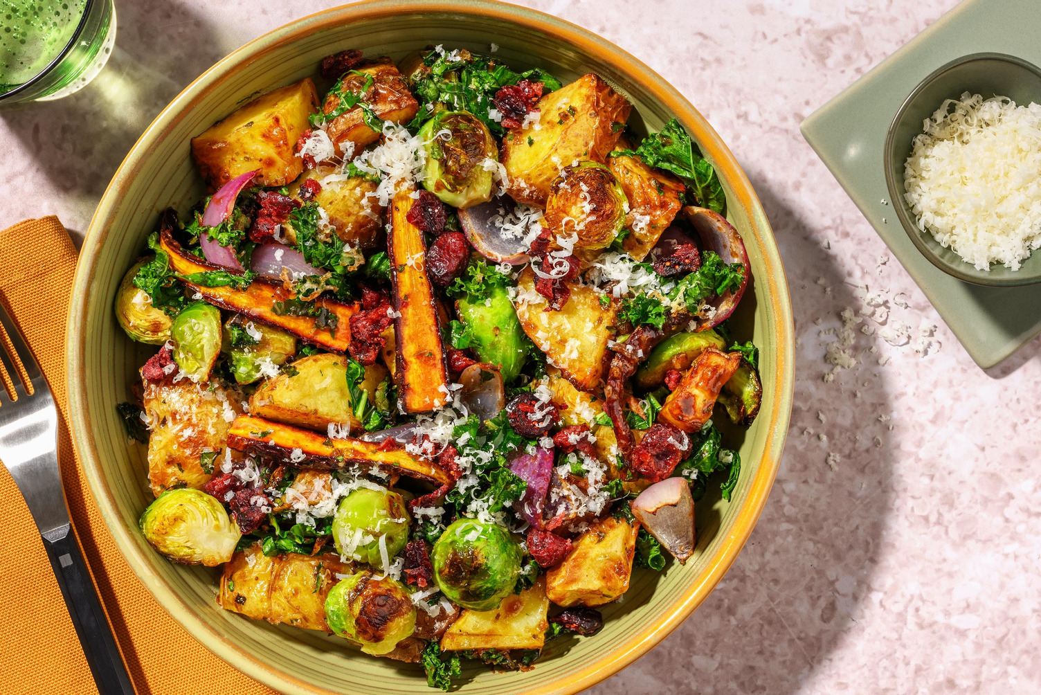 Roasted Root Veg and Cranberry Winter Salad