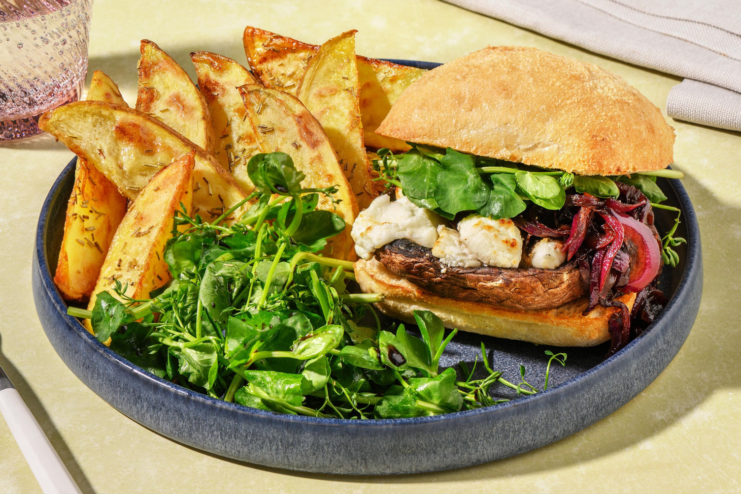 Portobello Mushroom and Goat's Cheese Burger