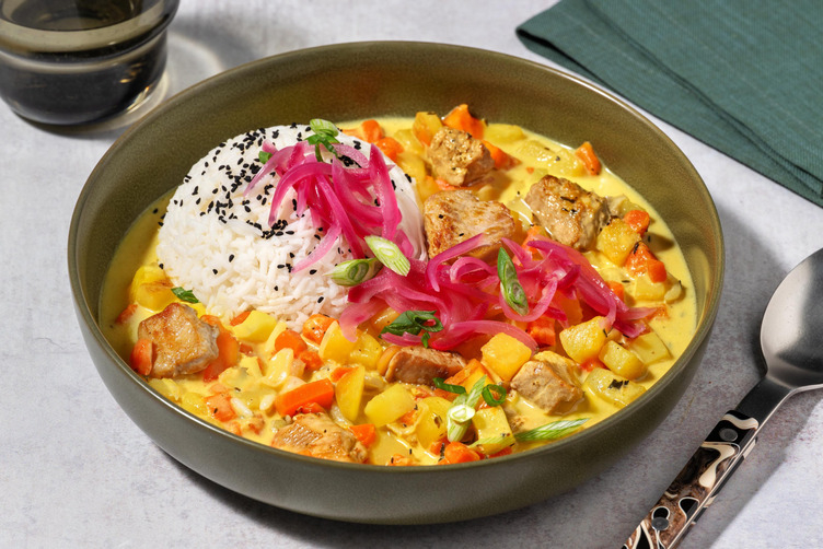 Südsee-Kokos-Curry mit Bio-Schweinestreifen